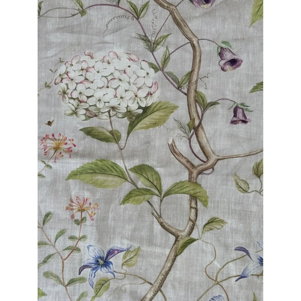 Colefax and Fowler Haslemere Linen Fabric Floral Hydrangea Butterfly 2.3yards‎